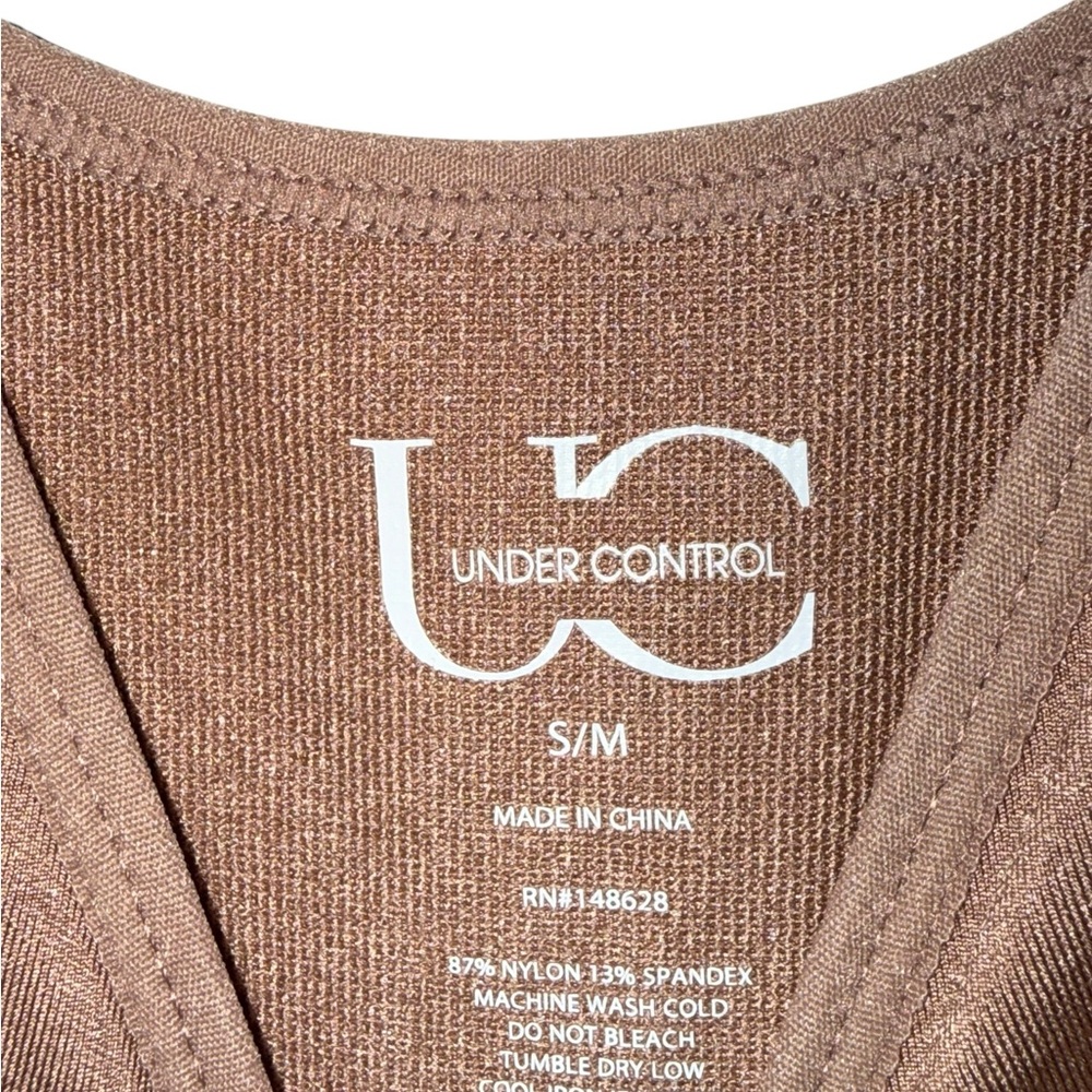 UC Under Control Taupe Shaping Bodysuit Thigh Slimmer Adjustable Straps S/M NWT - Picture 3 of 5